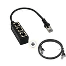 Rj45 Ethernet Extension Adapter Male to 3x Female Splitter & Cat 6 Cable