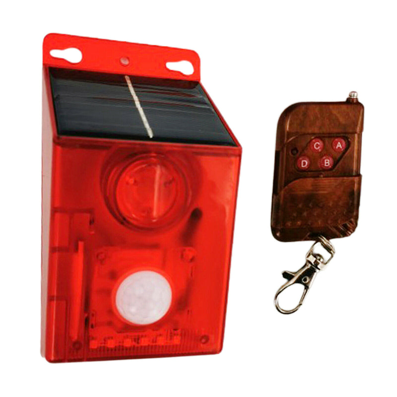 Waterproof Solar Sound Alarm Light Motion Sensor Siren Flash with Remote 6-LED