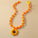Sunflower Exaggerated Pendant Clavicle Chain Thick Necklace Women Jewelry