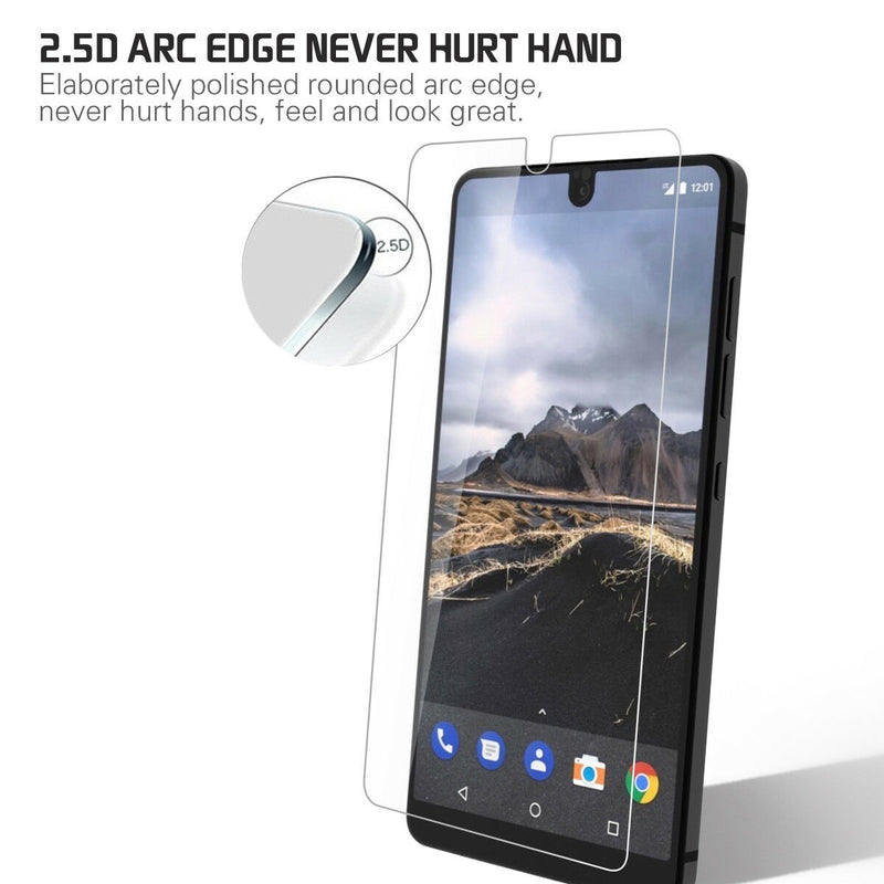 2x Essential Phone Clear Tempered Glass Screen Protector Shield anti-explosion