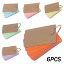 6 Pieces Multicolor Kraft Paper Binder Ring Easy Flip Study Card Cards Z1M4
