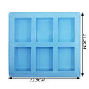 6 Cavity Silicone Rectangle Soap Mould Homemade DIY Cake Making Mold Craft