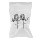 2 Pairs Of 361L Stainless Steel Non-piercing Clip On Earrings Cross Drop Earring