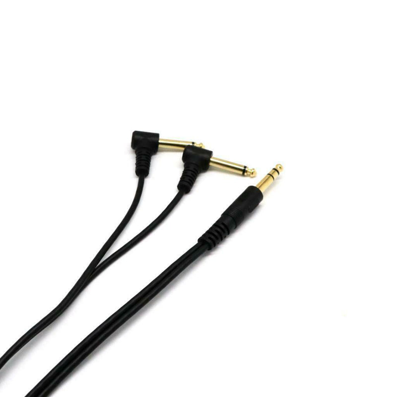 6.35mm Male Stereo to 2x 6.35mm Male Right Angle Y Splitter Audio Cable