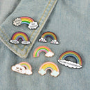 Cartoon Rainbow And Clouds Cute Brooch Enamel Enamel Pins Metal Colorful Na