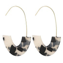 Fashion Leopard Tube Multilayer Leather Bracelet Acrylic Earrings Women Jewelry