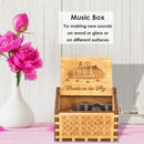 Retro Wooden Hand Cranked Music Box Kids Child Birthday Gift Home Ornaments