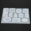 12 Designs Silicone Mold Pour DIY Resine Jewelry Necklace Pendant Bracelet N2C8