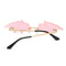 3Pcs Chic Bat Shaped Rimless Sunglasses UV400 Designer Sun Glasses Halloween