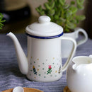 Traditional Enamel Dripless Tea Pot Hot Water Coffee Tea Pot Kettle 600ml