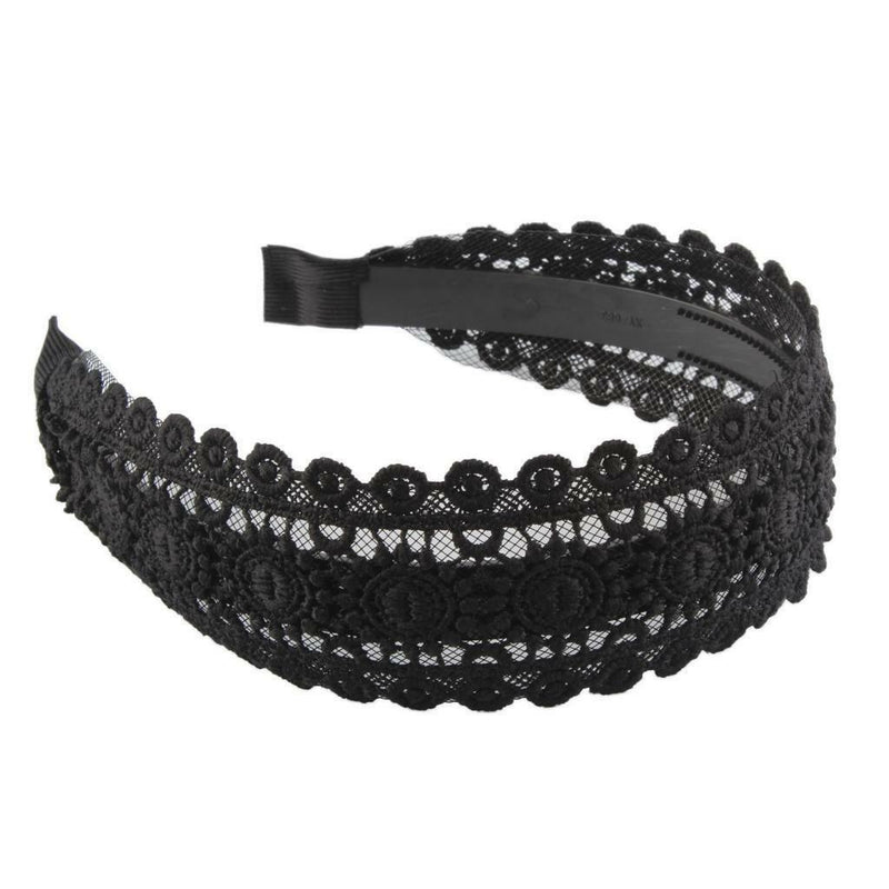 Gothic Lace Headband Embroidery Flower Hair Hoop Cloth Hollow Boho Girls