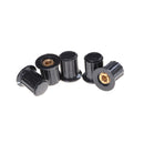 5Pcs Ribbed Grip 4mm Split Shaft Potentiometer Control Knobs Black Hot! 3C