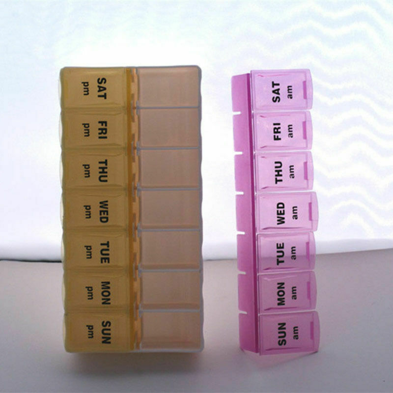 7 Day Weekly Daily Pill Box Medicine Tablet Storage Dispenser S1W0 Holder O V0W7