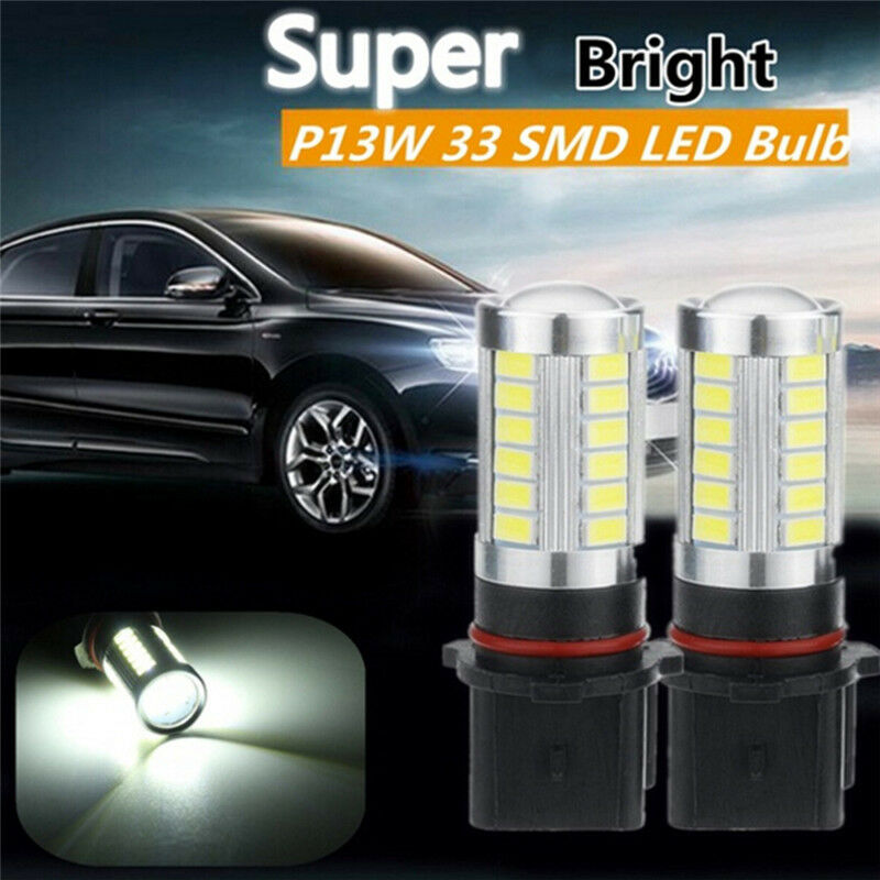 2X Xenon White High Power P13W LED Bulbs For Daytime Running Lights Fog Lamps BX