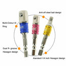3PCS Drill Socket Adaptor Hex Drive To 1/4" 3/8" 1/2" Impact Drill BIts Driver