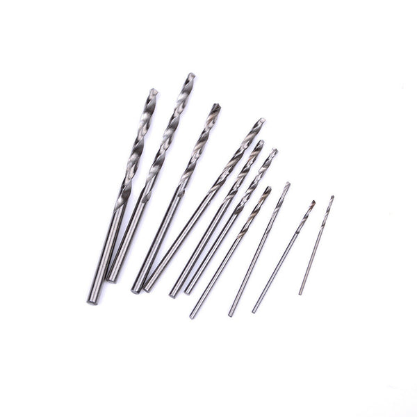Mini Aluminum Hand Drill +10pc Twist Drill Bit Woodwork  Drilling Rotary Tool JR