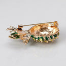 Elegant Pineapple Pins Brooch Rhinestone Badges Jacket Jewelry Ornaments A