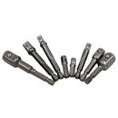 8PCS Socket Bits Adapter Set Hex Drill Nut Driver Power Shank 1/4" 3/8" 1/2