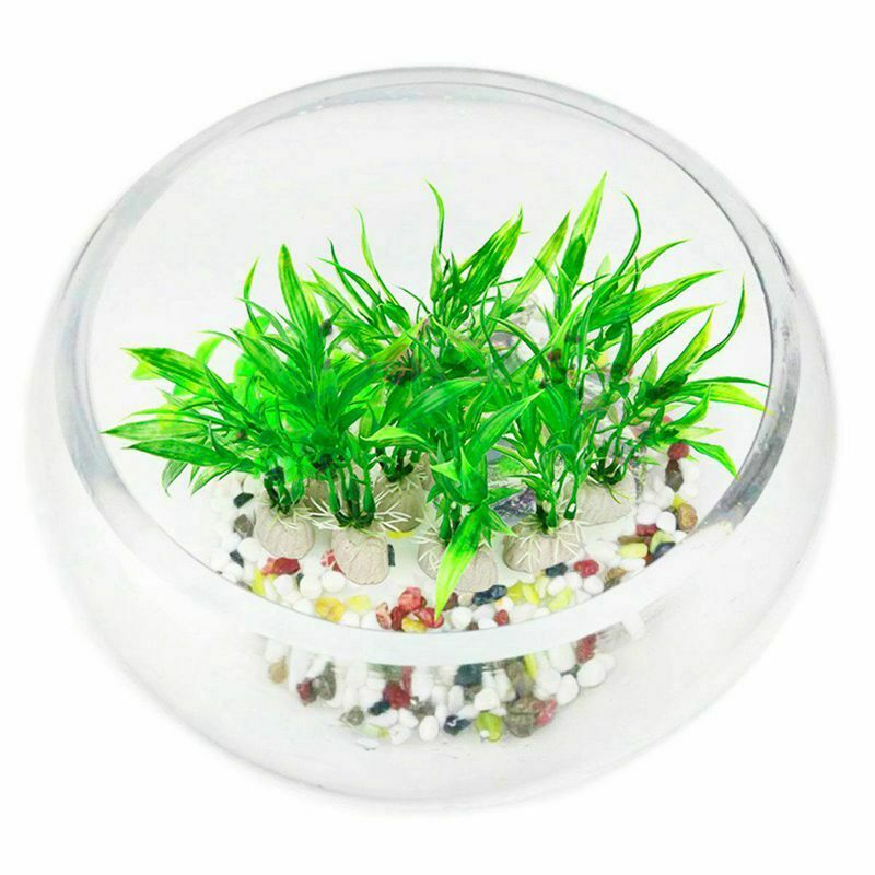 10 Pack Artificial Aquarium Plants, 10cm Height Fish Tank Decorations Home DW1E5