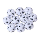 10pcs 16 Sided D16 14mm Acrylic Opaque Dice for Role Playing Game RPG White