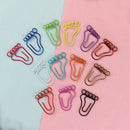 20 PCS Foot Shape Paper Clips Creative Interesting Bookmark Clip Memo Clip