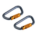 2Pcs D Shape Carabiner Auto Locking Spring Gate Keychain Karabiner for Gears
