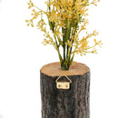 Artificial Succulent Plant Mini Faux Potted Wooden Stump Home Hotel Decor