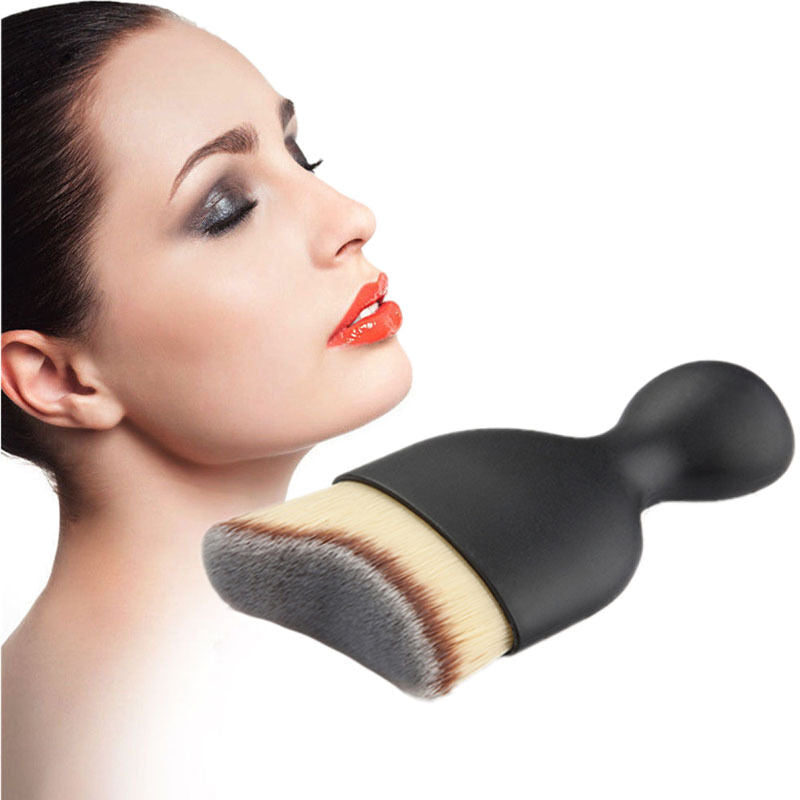 Pro Cosmetic Makeup Face Powder Blusher Toothbrush Curve Brush Foundation Tool