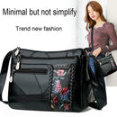 Women Elegant Flower Printed Shoulder Bag Fashion Leather Crossbody Handbag