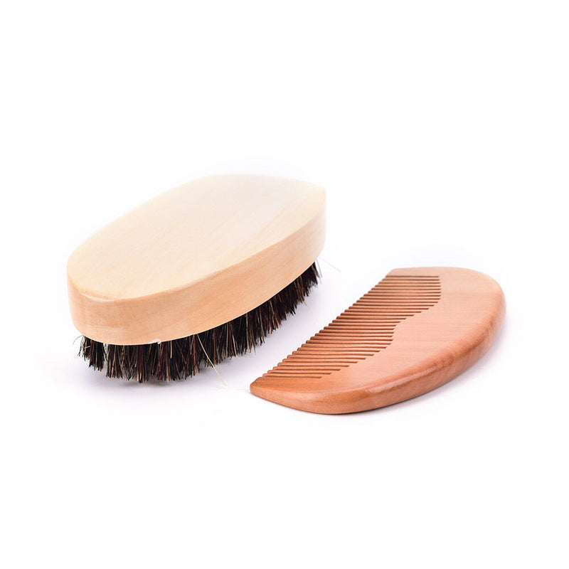Men'sboar bristle beard brush and comb, beard comb grooming kit brush+combset 3C