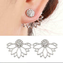 3 Pairs Hollow Flower Crystal Earrings Hanging Ear Stud for Women Jewelry