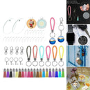 146Pcs Acrylic Keychain Blanks Tassels Pendant Key Ring with Chain DIY Hanging