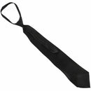 Men Solid Black Polyester Zip Up Necktie Smooth Zipper Tie O1W8