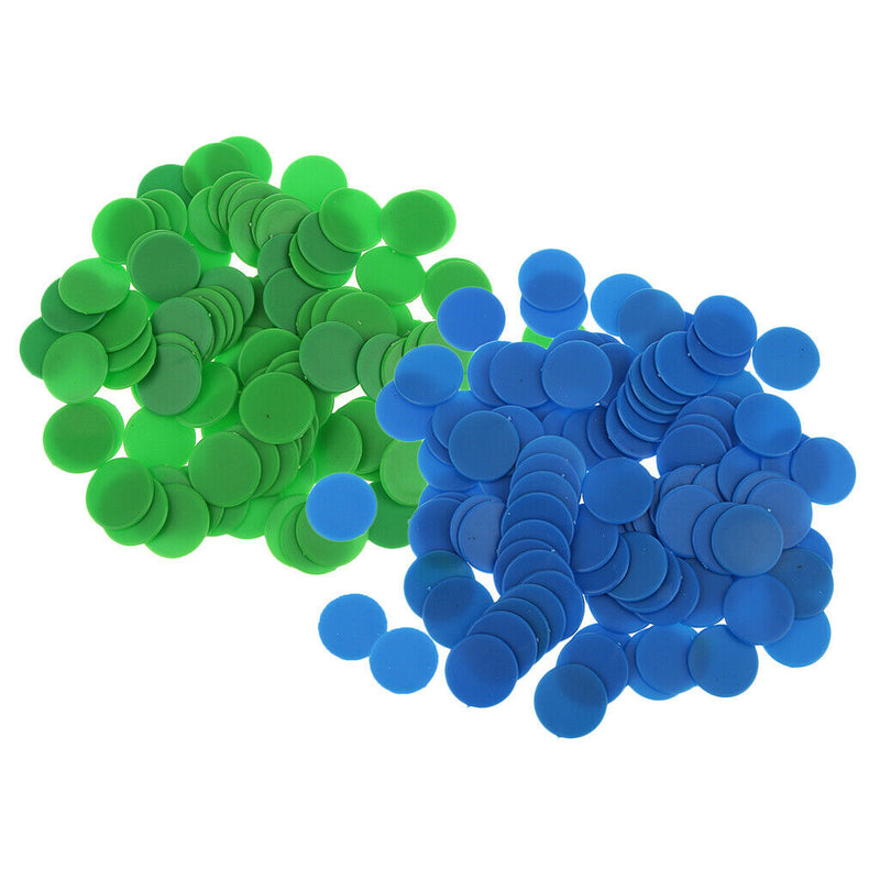 200PCS 18mm Plastic Counters Board Game Tiddly winks Teaching Aid Blue Green