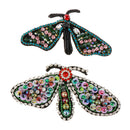 2Pcs Crystals Dragonfly Patches Iron on Rhinestone Appliques Patch Easy to Sew