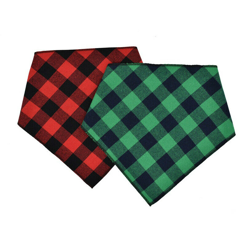 4PCs Pet Scarf Pet Bandana For Plaid Ties Collar Cat Dog Triangular BandageJ Kw