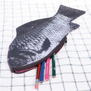 Fish Shape Zipper Pencil Box Cosmetic Makeup Pouch Zipper Bag Purse Pur OZ