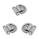 3PCS Folding Deck Pad Eyes / Lashing Ring Tie Down Stainless Steel Marine