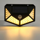 2pcs 100LED Solar Motion Sensor Wall Light Waterproof Garden Security Lamp