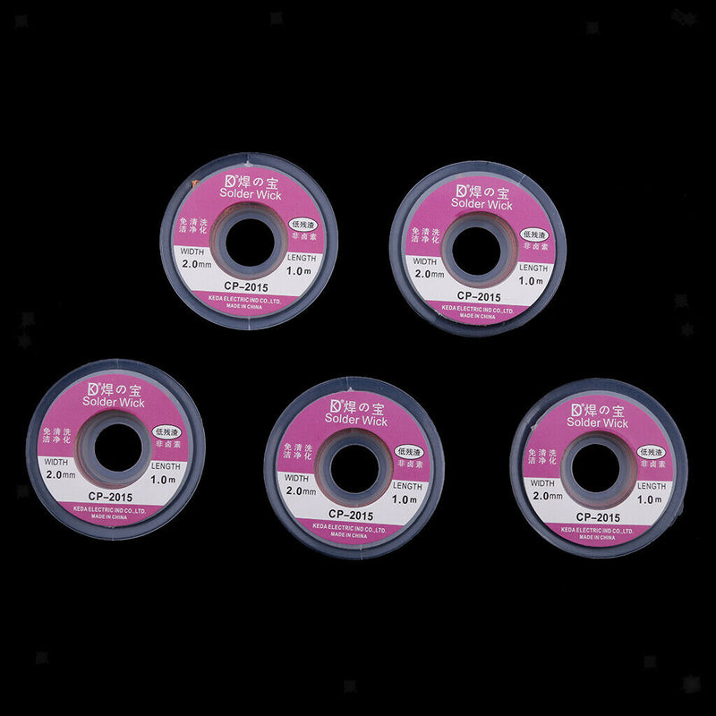 5 Pack BGA Desoldering Soldering Tin Remover Braided Copper Wire 1 M Spool