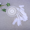 White Fringed Lace Dream Catcher Feather Car Wall Hanging Decoration Craft