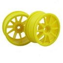 4PCS RC Yellow Wheel Rim with 10-Spoke Plastic DIA 52mm Fits for 1/10 On-ro