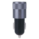 Metal Dual USB 2.1A Car Cigarette Lighter Adapter Charger(Gray+Black) A