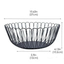 Creative Wire Fruit Dish Basket Bowl, Modern Large Black Decorative Table C