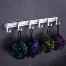Aluminum Wall Mounted Hook Rack Rail Plated Hook Coat Hook Keys Hook 5-hook