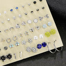 30 Pairs Alloy Stud Earrings Fashion Korean Stud Earrings for Women men Girls
