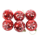 6pcs Christmas Tree Balls Diameter 6cm Snowflake Color Drawing Decorations  W9Z9