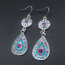 Bohemia National Style Colorful Water Drop Ear Drop Earrings