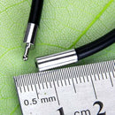 2pcs 3mm Cord in Rubber Black Necklace with Clasp in Steel Stainless 20/25"