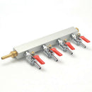 4 Way Co2 Gas Distribution Block Manifold With 7Mm Hose Barbs Homebrewing D